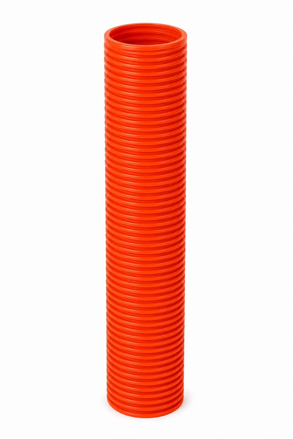 DWC double wall corrugated HDPE cable duct pipe showing the ribbed outer wall